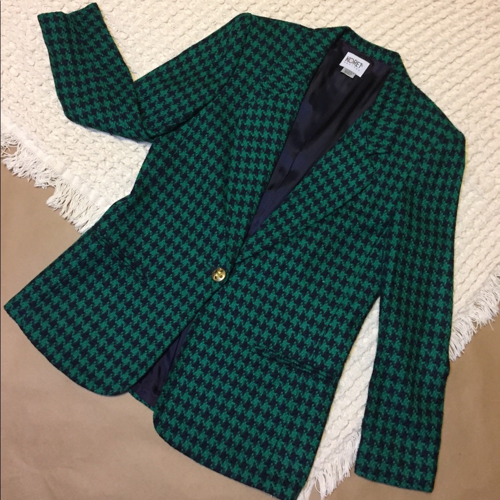 Vintage Green Plaid Blazer